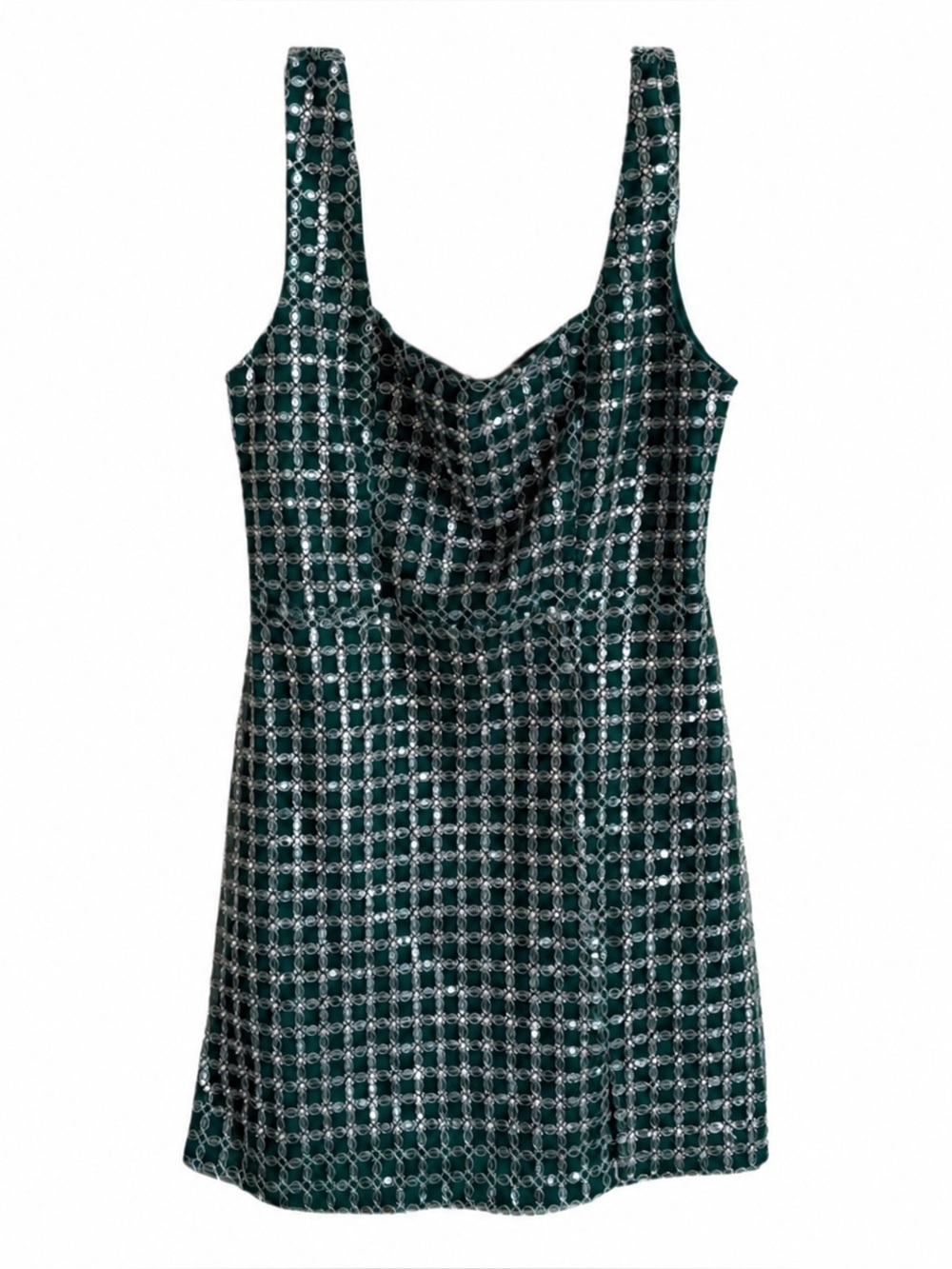 Altar'd State Green and White Plaid Mini Dress
